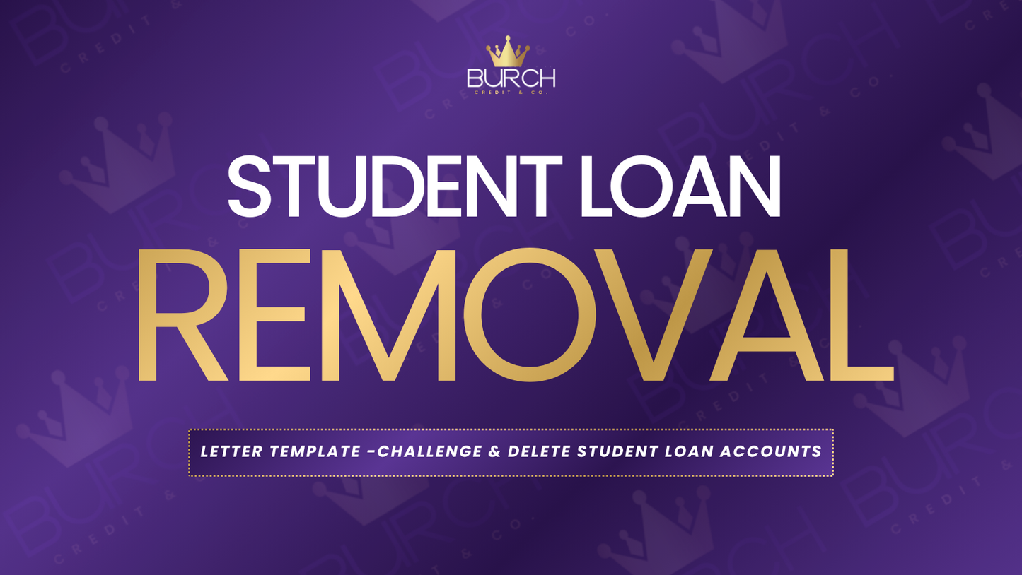 Student loan credit dispute removal template ebook guide