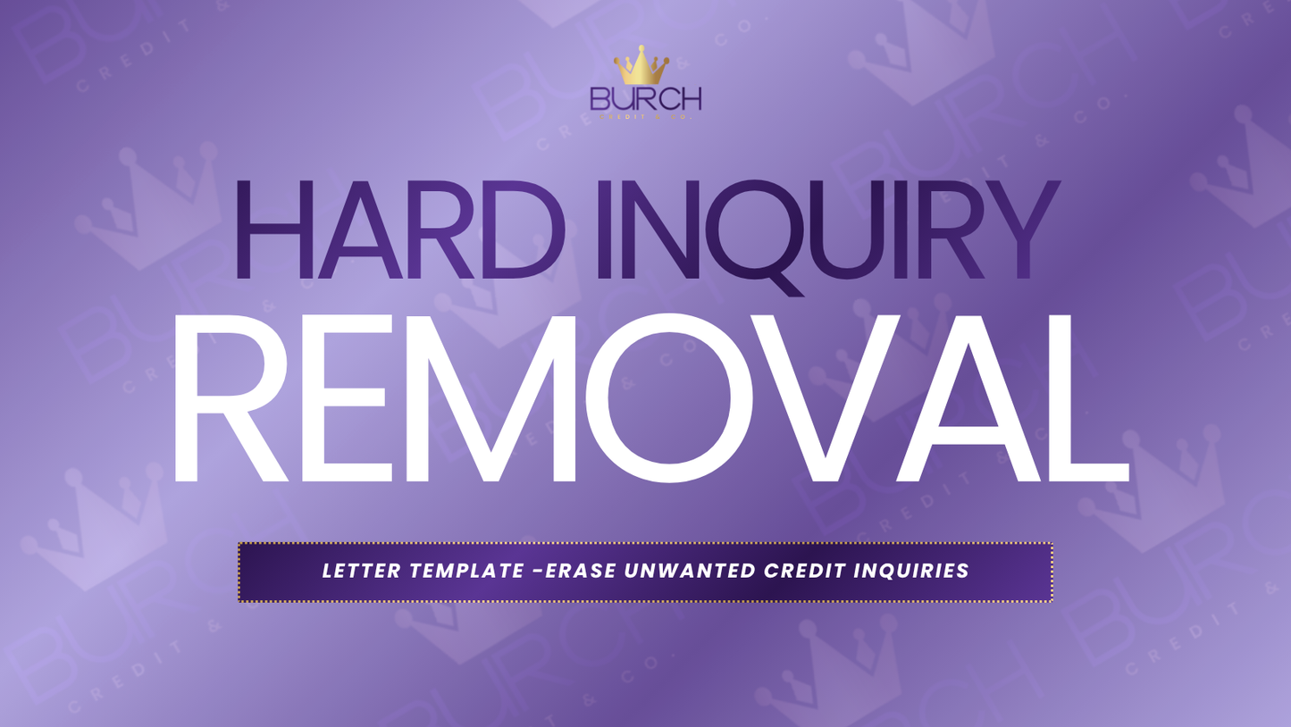 Hard inquiry removal credit dispute template ebook guide