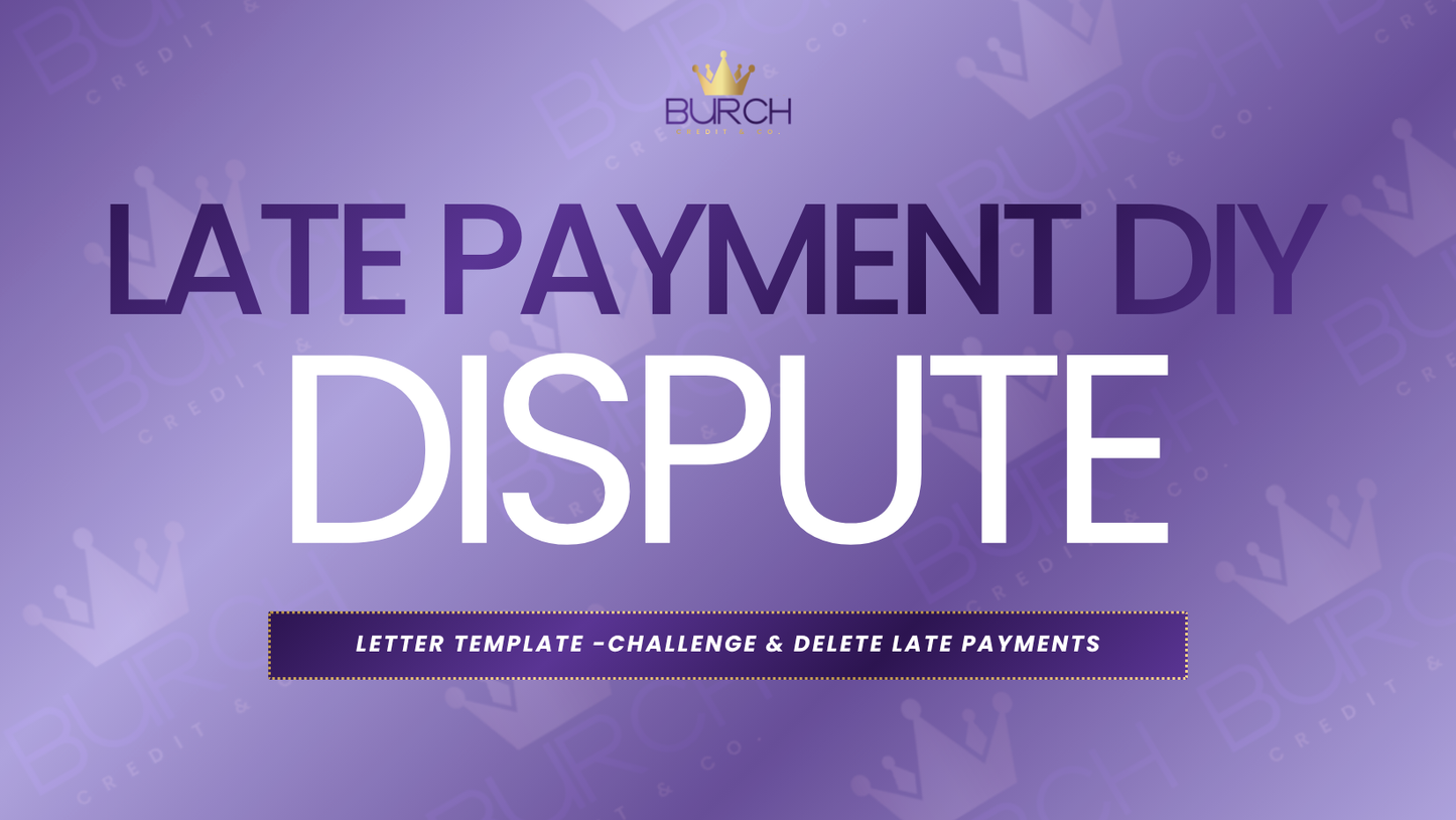 Late payment dispute letter template for credit report correction ebook
