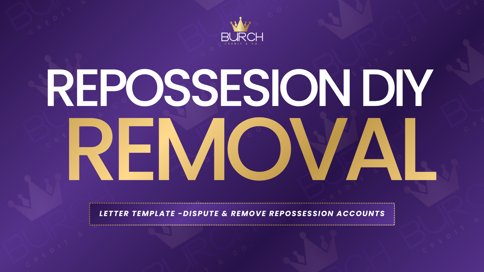 Repossession removal DIY credit dispute letter template 